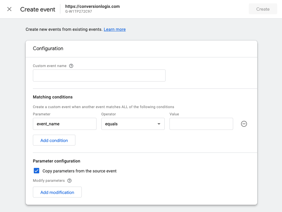 how to create custom events in ga4